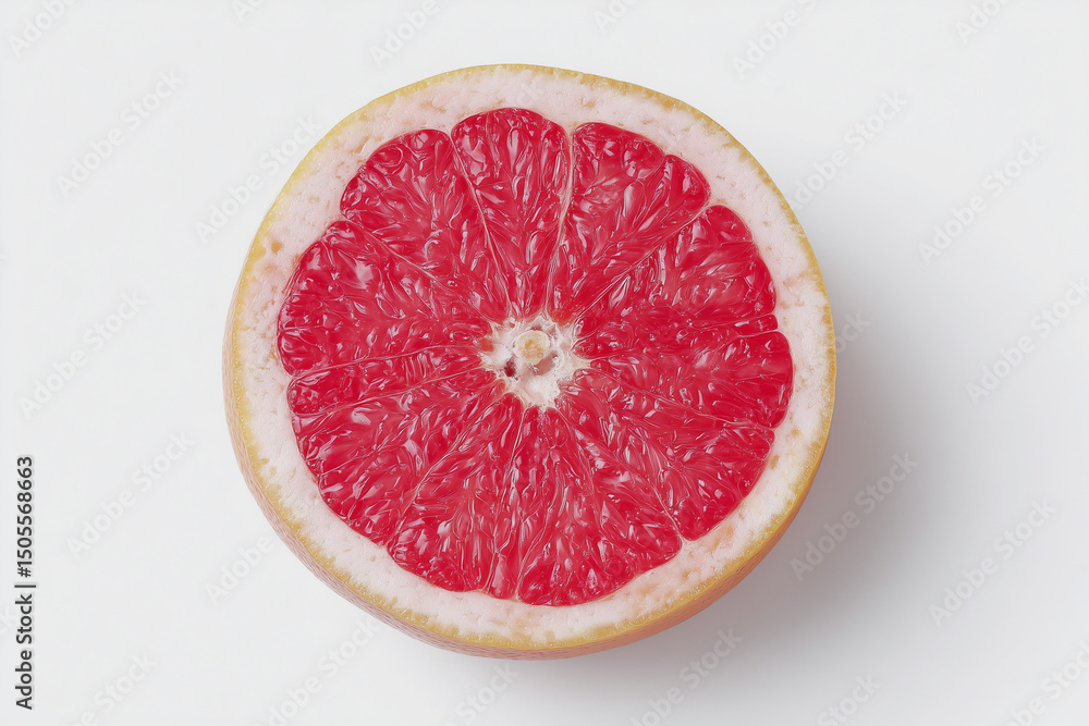 Aufkleber a red grapefruit is sliced in half. the inside of the grapefruit is red and juicy