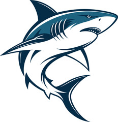 minimalist shark vector art illustration 