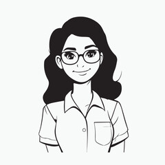 female teacher with glasses