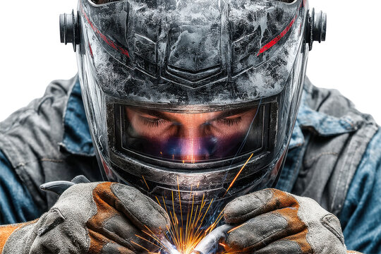 Expert welder focused on precision work, showcasing artistry and skill