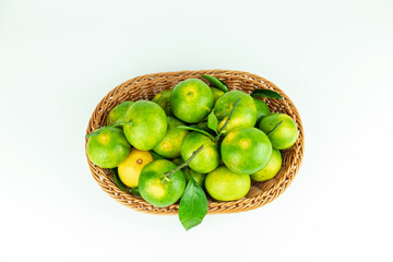 Fresh orange fruits placed in the fruit basket
