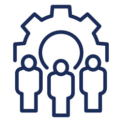 management and HR line icon