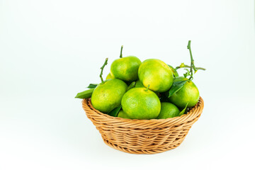 Fresh orange fruits placed in the fruit basket