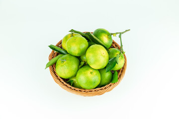 Fresh orange fruits placed in the fruit basket