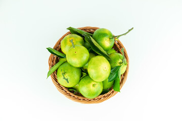 Fresh orange fruits placed in the fruit basket