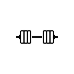 Black silhouette of a barbell for weightlifting and strength training concepts