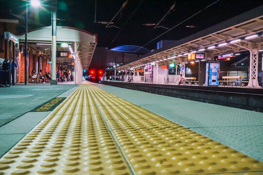 Low angle view of train platform