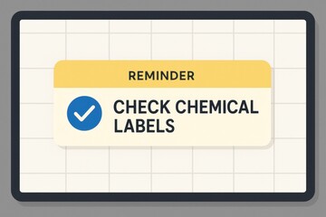 Obraz premium Reminder to Check Chemical Labels for Safety and Proper Usage in Various Environments