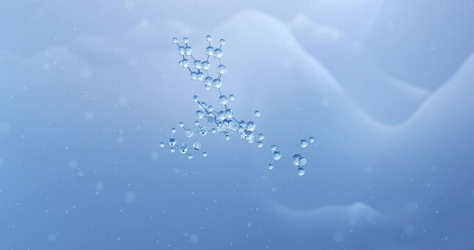 Imatinib mesylate rotating molecular structure, 3d model of antineoplastic agent
