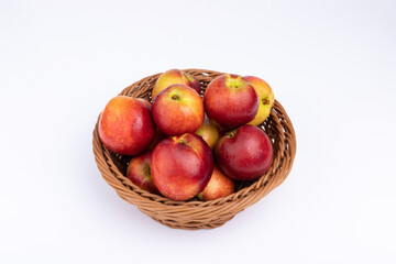 Fresh nectarine fruits in the fruit basket