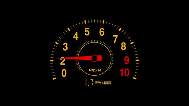 Close up arrow speedometer of sports car seamless loop stock video. Sailboat compass close up while navigating the mediterranean. Car dashboard tachometer Seamless looped animation on black background