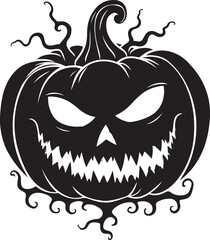 Halloween pumpkin vector black silhouette design.