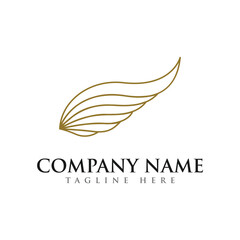 line art wing elegant concept with gold color 