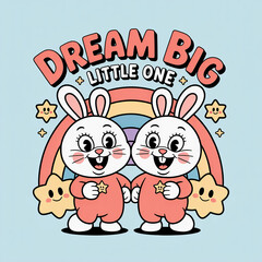 Obraz premium happy easter bunny with eggs