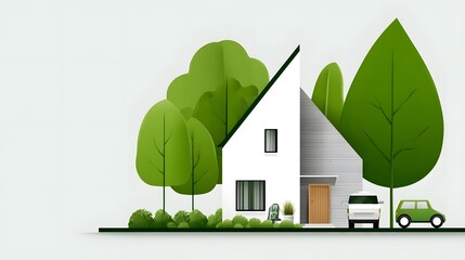 A modern green home with eco-friendly technology and sustainable architecture