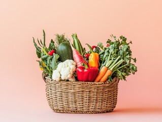 Assorted fresh vegetables in basket
