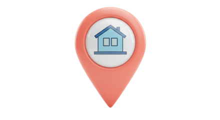 Isolated House Location Pin