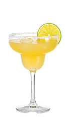 Margarita Cocktail Illustration With Lime Slice And Salt Rim On Transparent Background