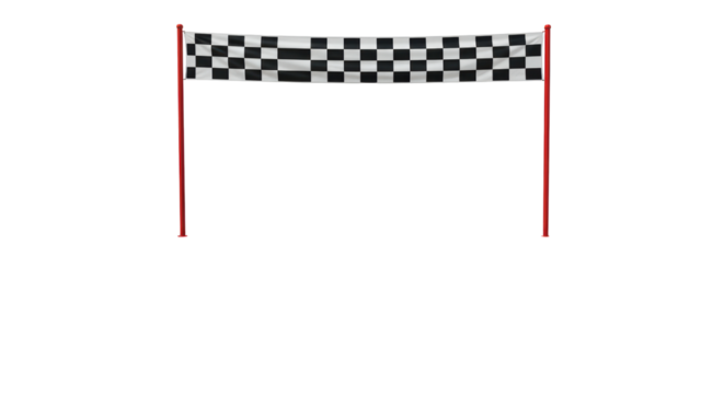 Isolated Checkered Finish Line Banner