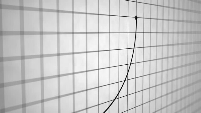Camera Slides Over Typical Lorenz Curve indicating Wealth or Profit - Black Graph Paper