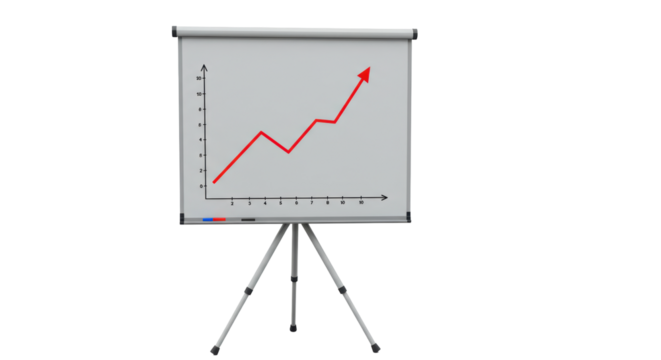 Isolated Flip Chart with Graph