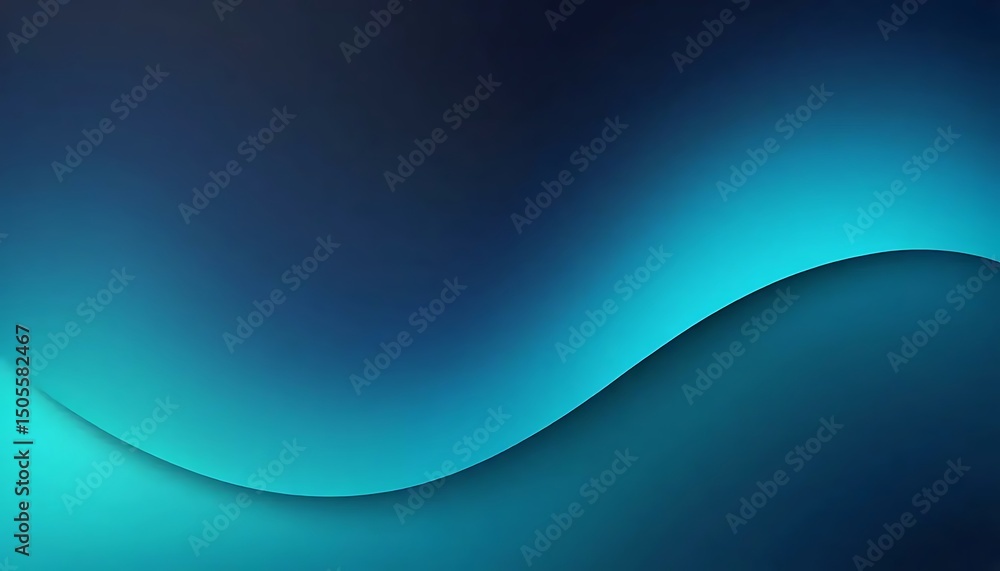Poster abstract teal and navy gradient creates a smooth, flowing curve with subtle depth and luminosity.