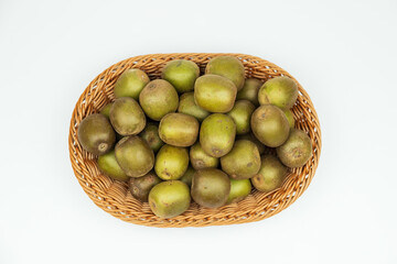 Fresh kiwifruits in the fruit plate