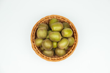 Fresh kiwifruits in the fruit plate