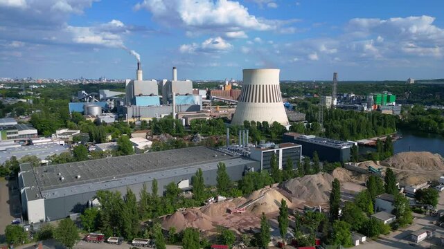 14.5.25 Berlin De, Large scale datacenter Ai. Smooth aerial view flight drone - Powered by Adobe