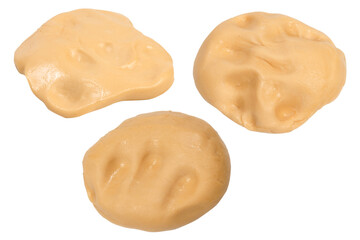 Raw dough isolated on a white background.