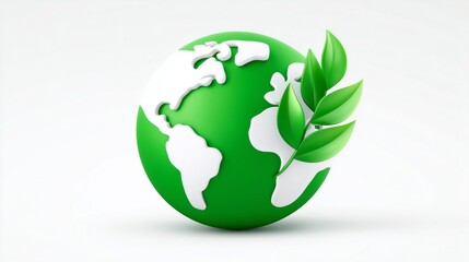 Green Earth with Leaves Growing