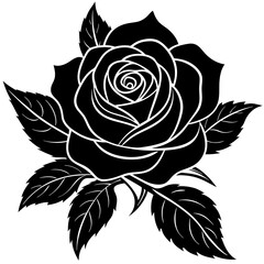 black and white rose silhouette 