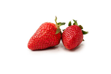 Fresh group of berries isolated on a white background.