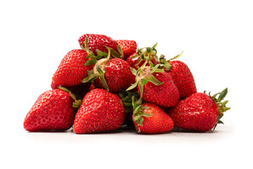 Fresh group of berries isolated on a white background.