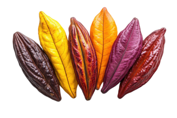 Colorful assortment of autumn leaves arranged in a fan shape on a transparent background showcasing the beauty of fall foliage from various trees