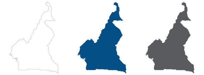 Cameroon map. Map of Cameroon in set color