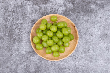 Sunshine Rose grapes on the plate