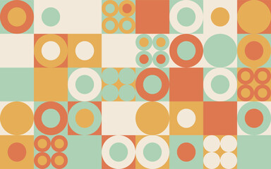 Abstract Retro sunset Bubble Colourful scandinavian style pattern seamless background, combination of bubble in grid  © kasan