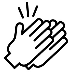 Fototapeta premium Clapping hands icon Black and white outline vector