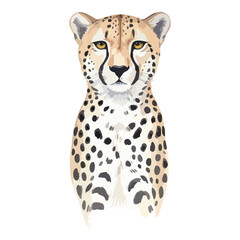 Cheetah Isolated on Transparent Background – Watercolour Illustration