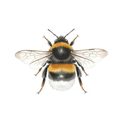 Honeybee Isolated on Transparent Background – Watercolour Illustration