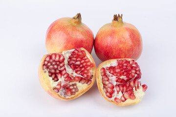 Fresh soft-seeded pomegranate fruits