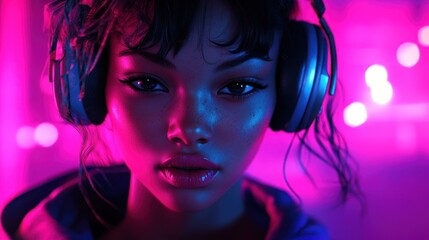 Person wearing headphones