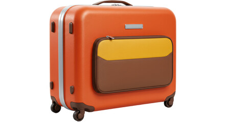 Isolated Orange Trolley Suitcase