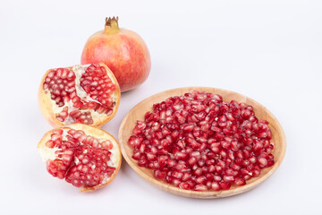 Fresh soft-seeded pomegranate fruits