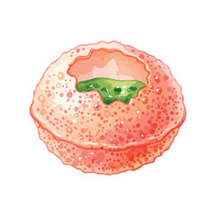 Single Pani Puri with Pani Isolated on Transparent Background – Watercolour Illustration