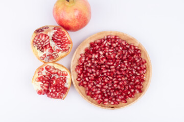 Fresh soft-seeded pomegranate fruits
