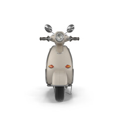Beige Classic Scooter Motorcycle Isolated on Transparent Background