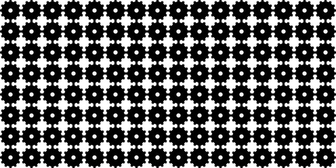 Black and white gear pattern, seamless style