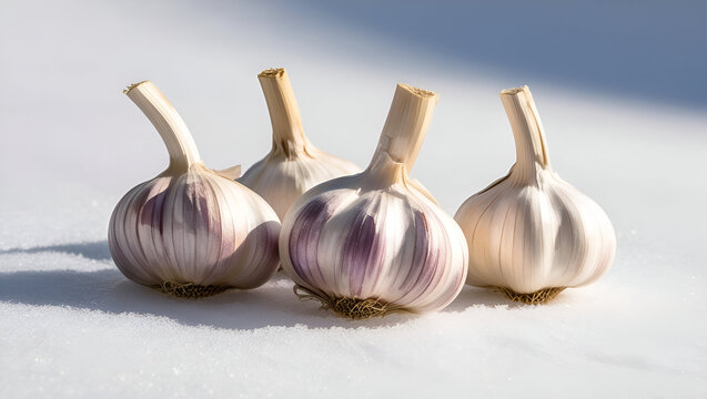 Whole garlic bulb isolated on a clean white background